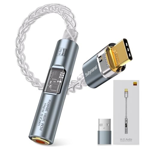 Subynanal USB C to 35mm Audio Headphone Adapter DAC Dongle CX31993 Audio Converter with HiFi Amplifier Type C to AUX with USBA Adapter for Android iPhone Mac Windows iPad Switch PS5 - Image 1