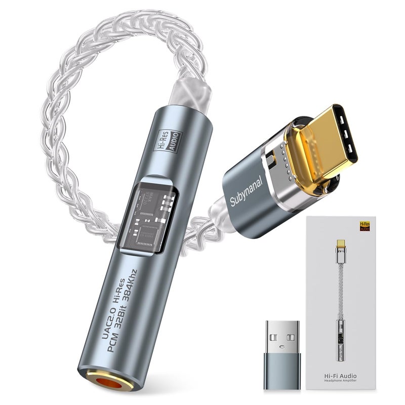 Subynanal USB C to 35mm Audio Headphone Adapter DAC Dongle CX31993 Audio Converter with HiFi Amplifier Type C to AUX with USBA Adapter for Android iPhone Mac Windows iPad Switch PS5 - Image 2