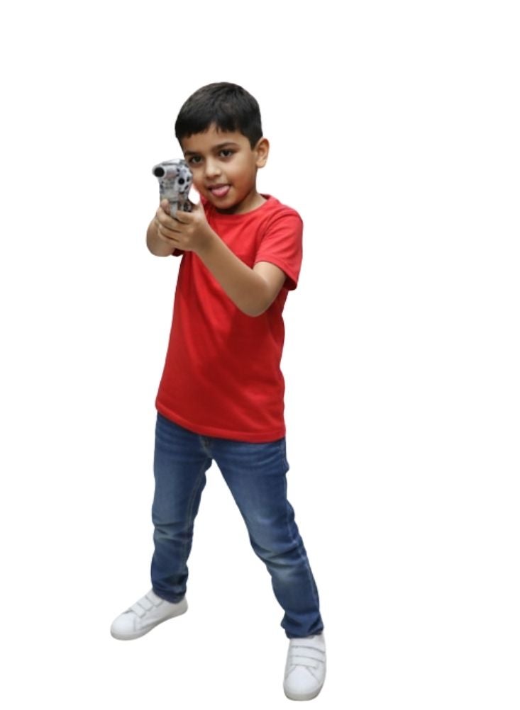 بريميم مسدس لعبة فضي بتصميم عتيق - مسدس لعب تظاهري ذو مظهر كلاسيكي للأطفال وهواة الجمع - Image 5