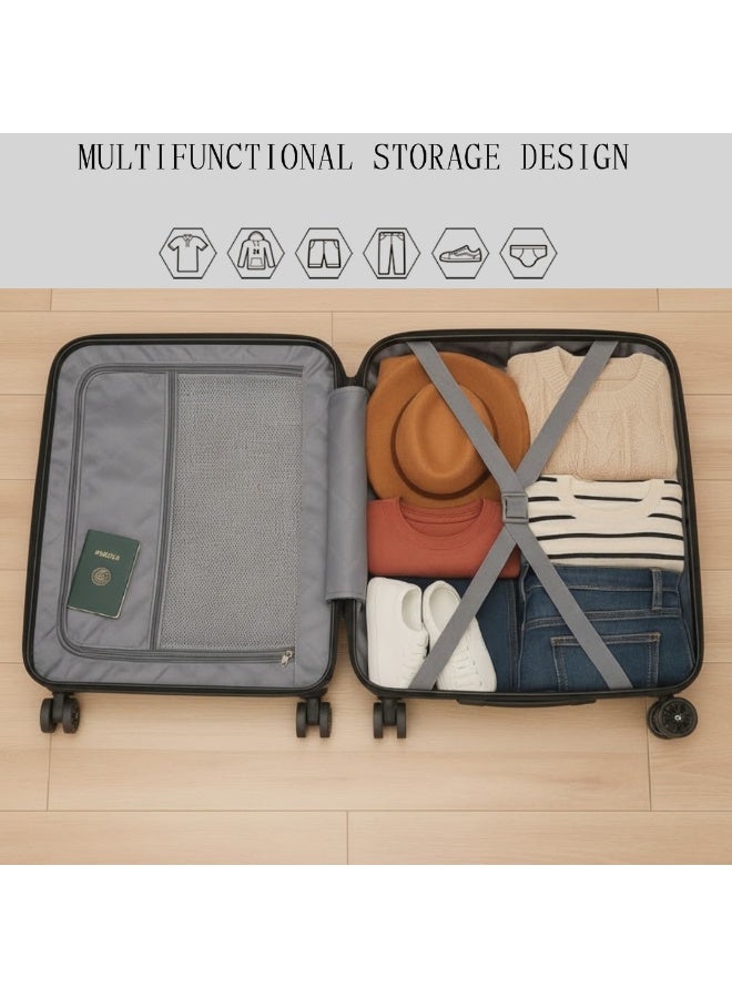 طقم حقائب سفر صلبة الجوانب من البولي بروبيلين مكون من 3 قطع - حقائب سفر خفيفة الوزن بعجلات دوارة بزاوية 360 درجة | حقائب ترولي متينة لسفر آمن (صغيرة، متوسطة، كبيرة) - Image 4