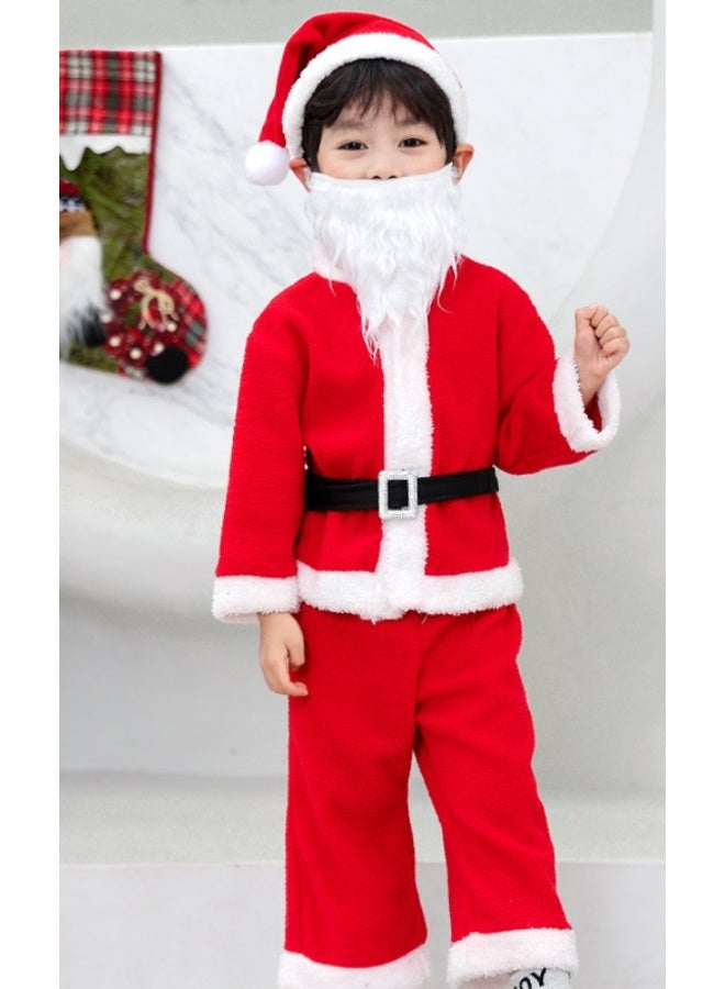 NIBEMINENT Santa Claus boys' and girls' children's clothing outfits, Christmas fleece children's clothing outfits - Image 1