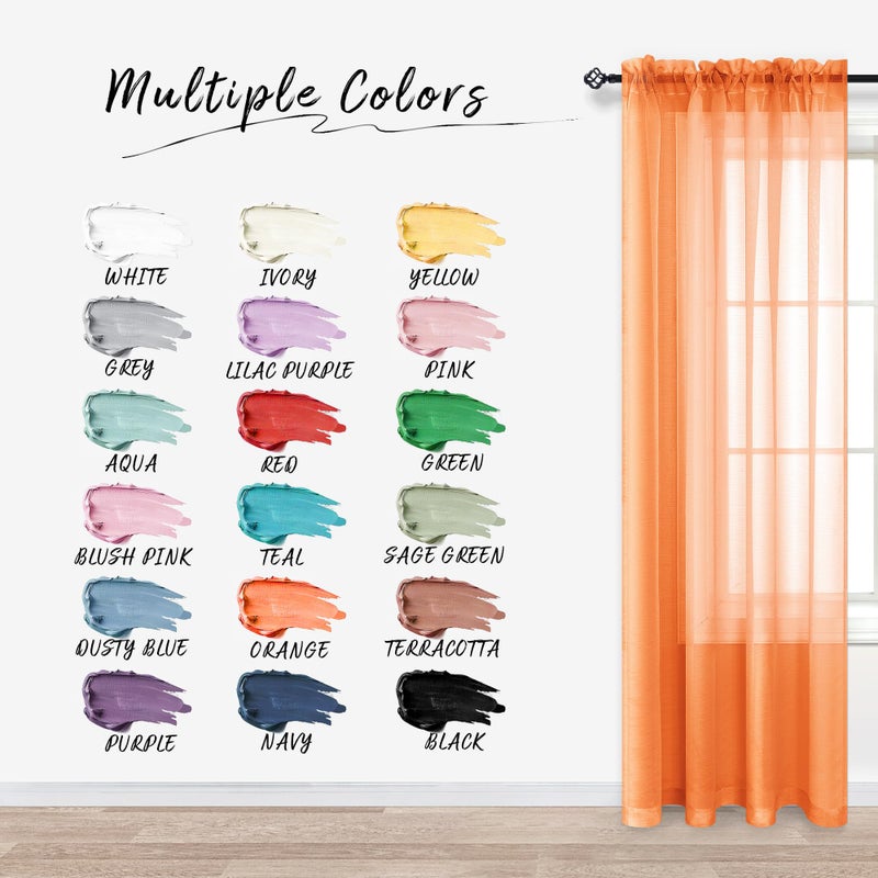 Pitalk Orange Curtains 84 Inch Length For Living Room Rod Pocket 2 Panels Set Thanksgiving Havest Autumn Fall Pumpkin Decor Sheer Drapes For Dining Room Kids Boys Bedroom Window Treatments 84 Inches Long - Image 3