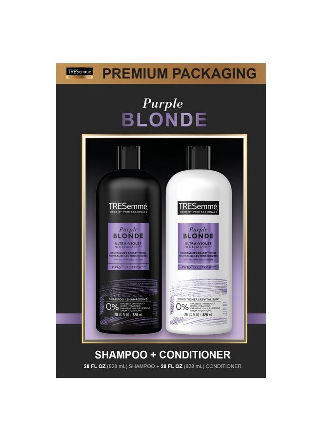 TRESemmé - Tresemme Shampoo And Conditioner Set Purple Shampoo For Blonde Hair Blonde Shampoo And Conditioner Blonde & Silver Hair Care 28 Fl Oz (2 Piece Set) - Image 1