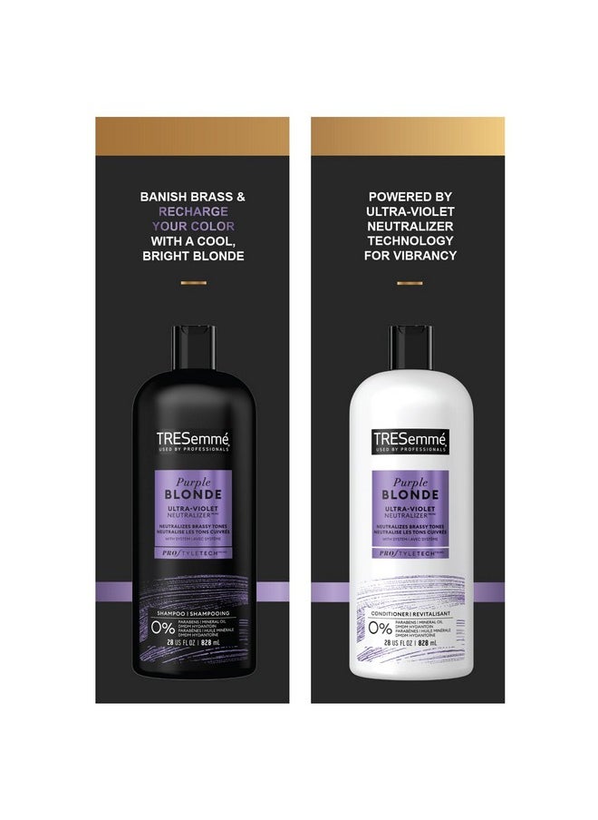 TRESemmé - Tresemme Shampoo And Conditioner Set Purple Shampoo For Blonde Hair Blonde Shampoo And Conditioner Blonde & Silver Hair Care 28 Fl Oz (2 Piece Set) - Image 1