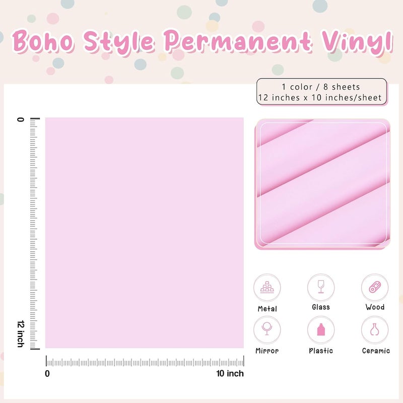 Tintnut Boho Permanent Vinyl - 8 Sheets 12"x10"Shampoo Adhesive Vinyl Sheets Purple Self Sticker Water proofing Vinyl Compatible with Cricut Or Silhouette - Image 2