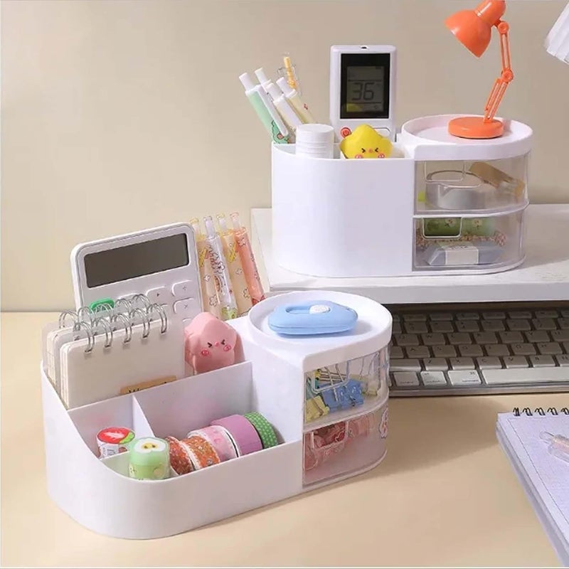 ZURITY Makeup Organizer Box | Cosmetic/Skincare/Jewelry Storage Organizer For Women | Multifunction Dustproof Makeup Vanity With Transparent Drawer | Bathroom Organizer Case (Pack of 1,Multicolor) - Image 4