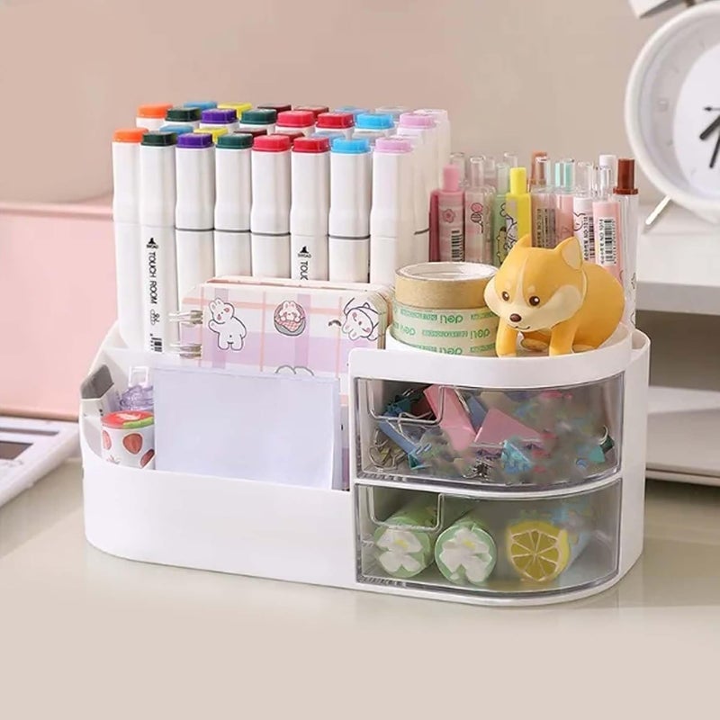 ZURITY Makeup Organizer Box | Cosmetic/Skincare/Jewelry Storage Organizer For Women | Multifunction Dustproof Makeup Vanity With Transparent Drawer | Bathroom Organizer Case (Pack of 1,Multicolor) - Image 3