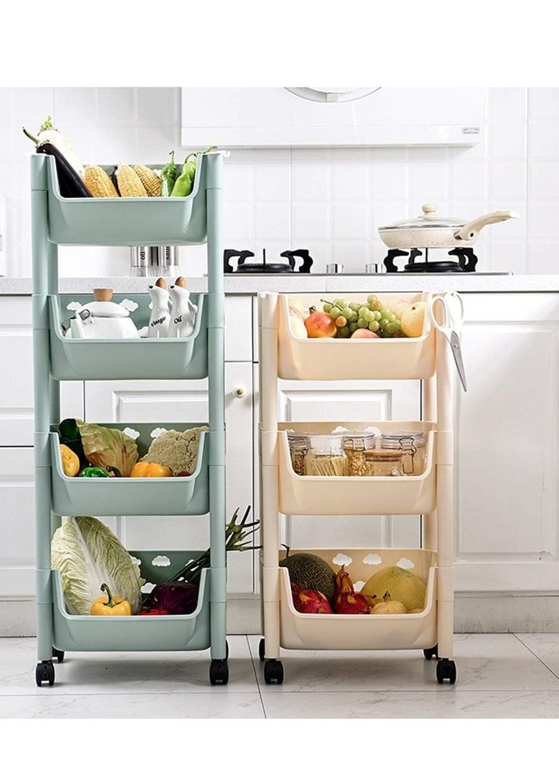 Generic - Kitchen Storage Trolley, Plastic Trolley, Kitchen Trolley, Multi-Purpose Trolley - Multicolor - Image 1