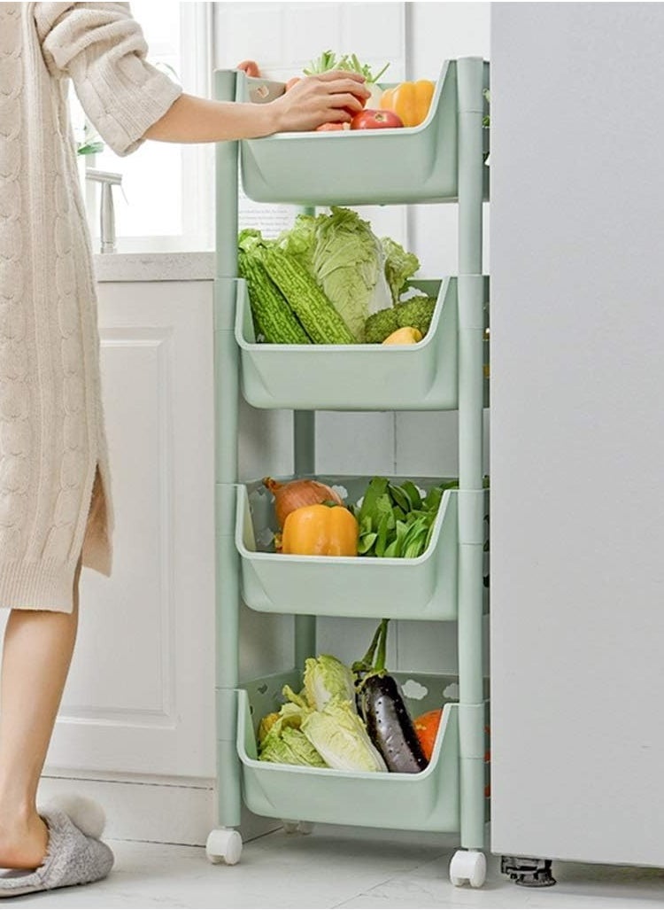 Generic - Kitchen Storage Trolley, Plastic Trolley, Kitchen Trolley, Multi-Purpose Trolley - Multicolor - Image 1