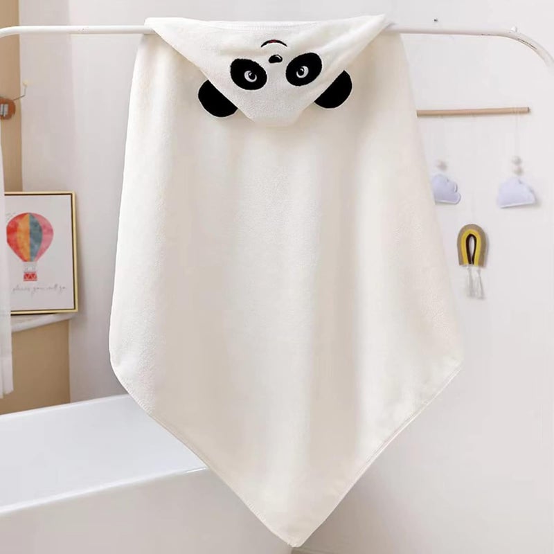 Moro Moro 3 Baby Towels Super Soft Hooded Baby Towels for Newborn Baby Boys Girls Bath Towel Hand Towels 2 Pieces Multicolor Polyester Panda Small White - Image 3