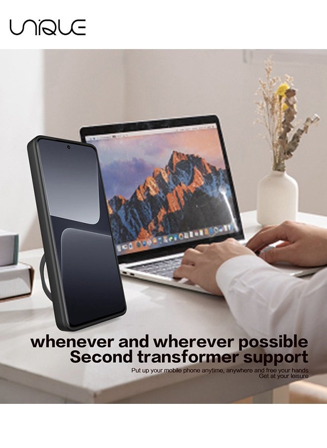 Compatible with VIVO Y36 Bracket Shell,with Slide Camera Lens Cover Compatible with VIVO Y36 Case - Black