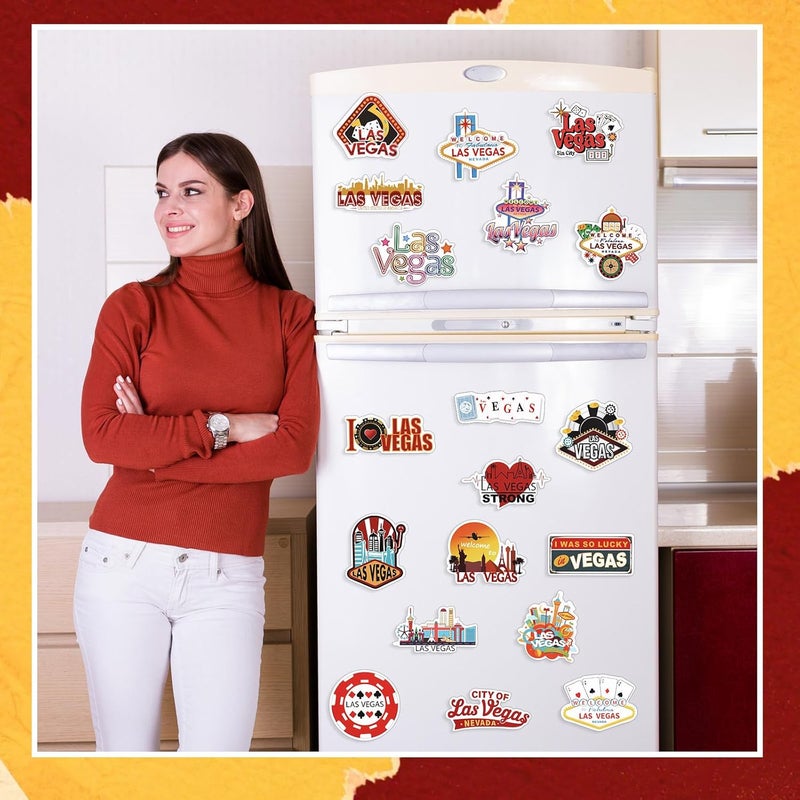 Konohan 30 Pcs Las Vegas Souvenirs Gifts Las Vegas Magnet for Refrigerator City Magnetic Refrigerator Stickers for Home Decoration - Image 3