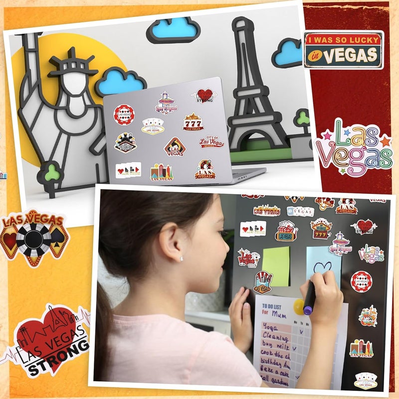 Konohan 30 Pcs Las Vegas Souvenirs Gifts Las Vegas Magnet for Refrigerator City Magnetic Refrigerator Stickers for Home Decoration - Image 5