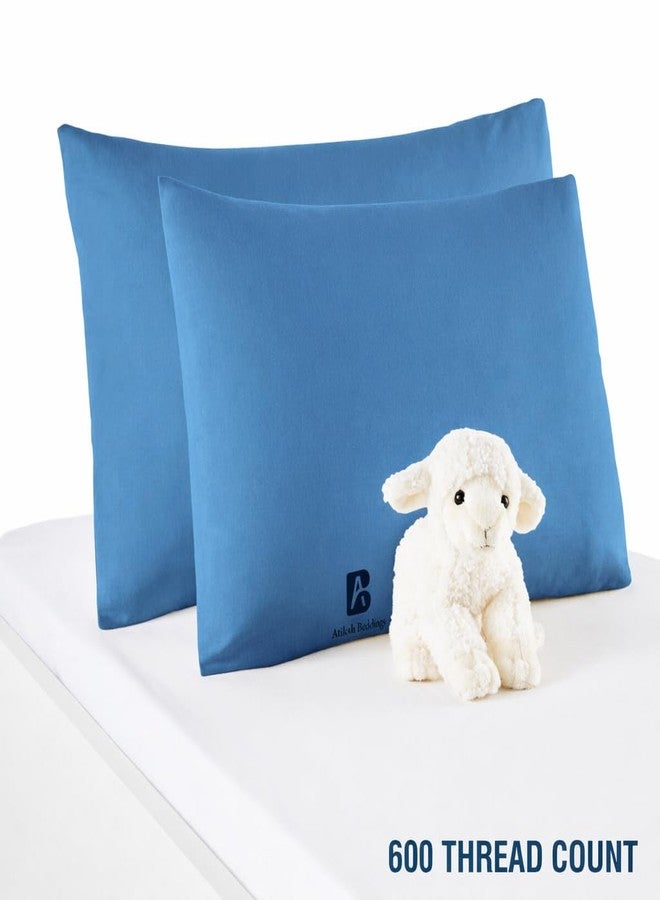 Atiksh Beddings™ 12x16 Inches Envelope Closure Toddler Pillow Cases Set of 2, 100% Soft Egyptian Cotton Kids Travel Pillow Covers, 600 Thread Count Small Pillowcases for Toddlers, Medium Blue - Image 5