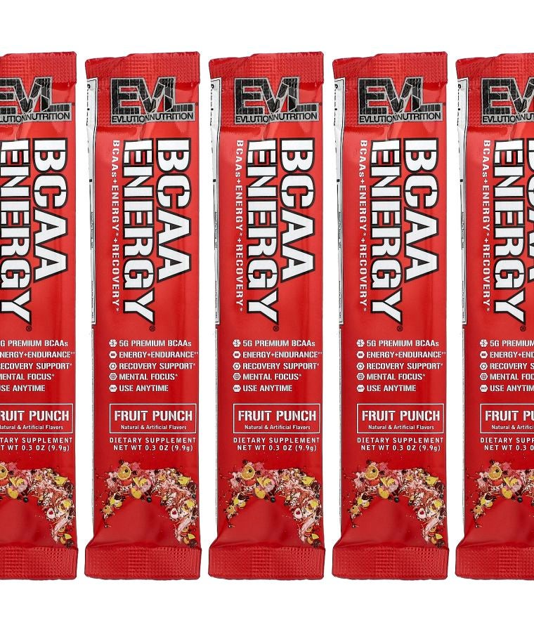 EVLUTION NUTRITION BCAA Energy® Fruit Punch 5 Packets 0.3 oz (9.9 g) Each