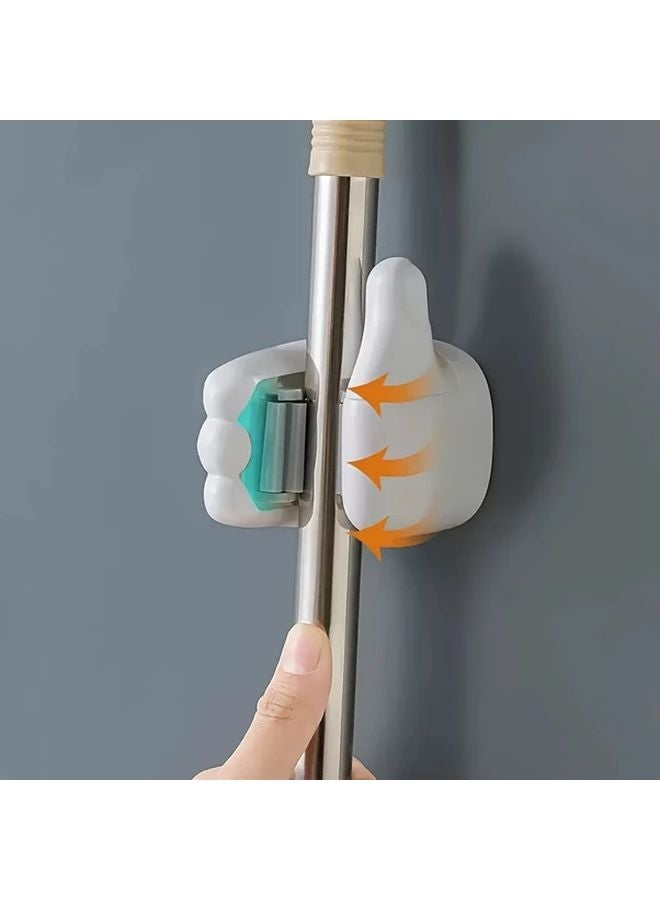 3 Pcs Adhesive Wall Mount Organizer Mop Broom Holder Bathroom Storage Shelf - Image 3