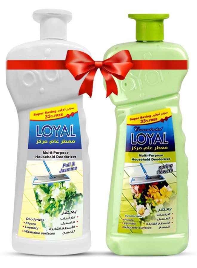 لويال عطر منزلي متعدد الاستخدامات، عبوتان سعة 2100 مل، برائحة الياسمين وزهور الربيع