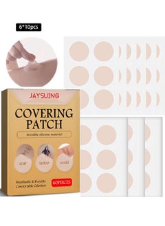 Jaysuing Tatto cover up, Ultra-Thin Flaw Concealer Sticker Patch Skin Concealing Tape, Thin tattoo cover up tape for unisex, Tattoo Cover Up Makeup Waterproof for Covering Up Scars and Tattoo 10Pcs 60 patch  - Image 1