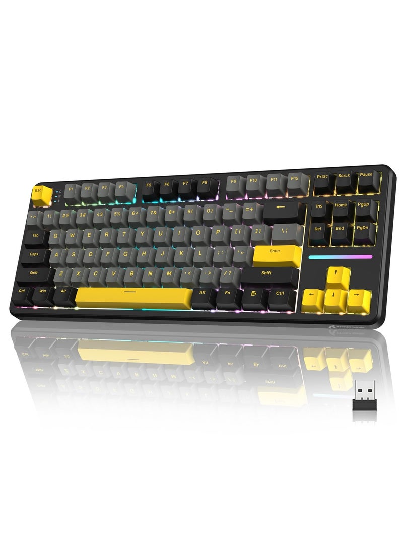 Attack Shark X87 Wireless Mechanical Gaming Keyboard, Tri-Mode BT/2.4G/Wired Gasket Hot Swappable Custom Keyboard  - Image 1