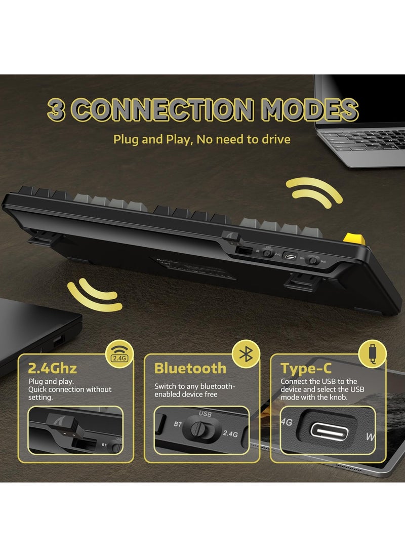 Attack Shark - X87 Wireless Mechanical Gaming Keyboard, Tri-Mode BT/2.4G/Wired Gasket Hot Swappable Custom Keyboard - Image 1