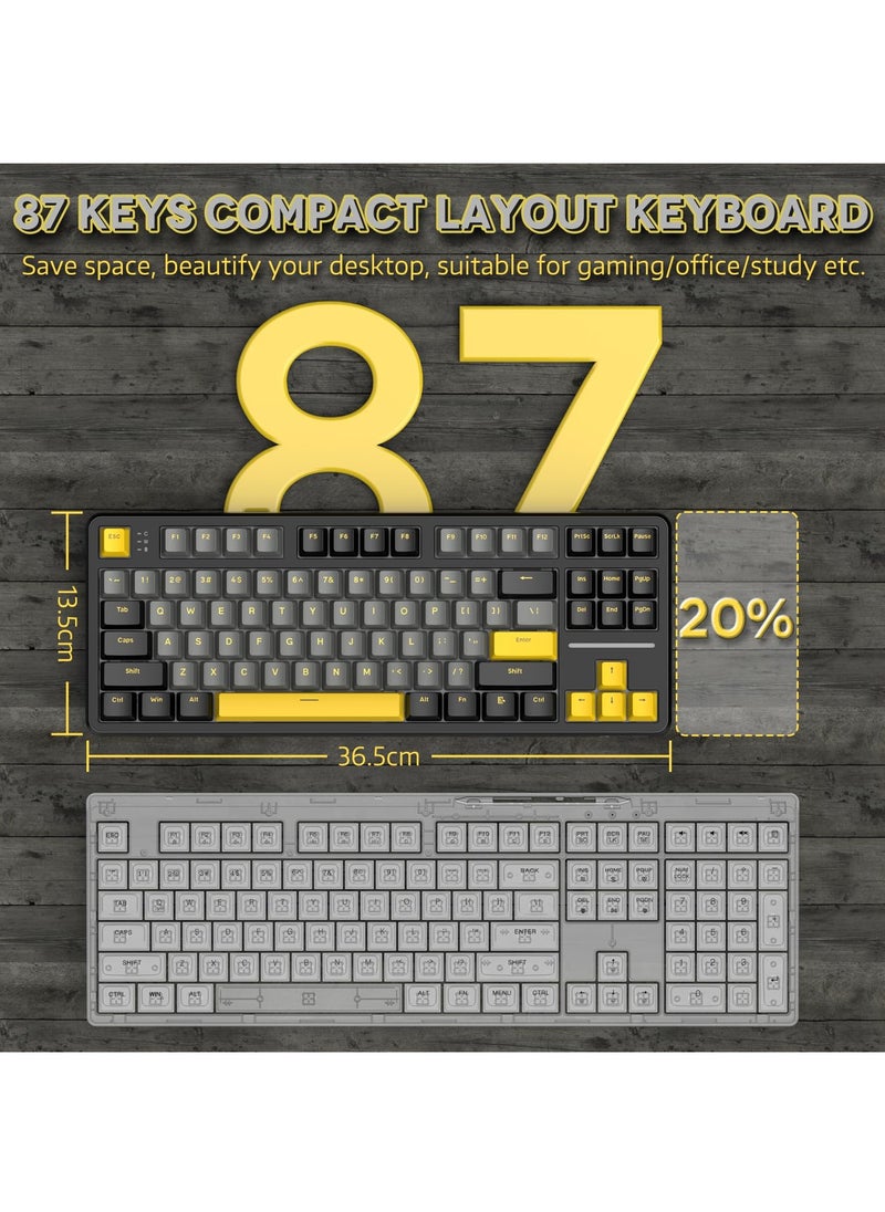 Attack Shark - X87 Wireless Mechanical Gaming Keyboard, Tri-Mode BT/2.4G/Wired Gasket Hot Swappable Custom Keyboard - Image 1
