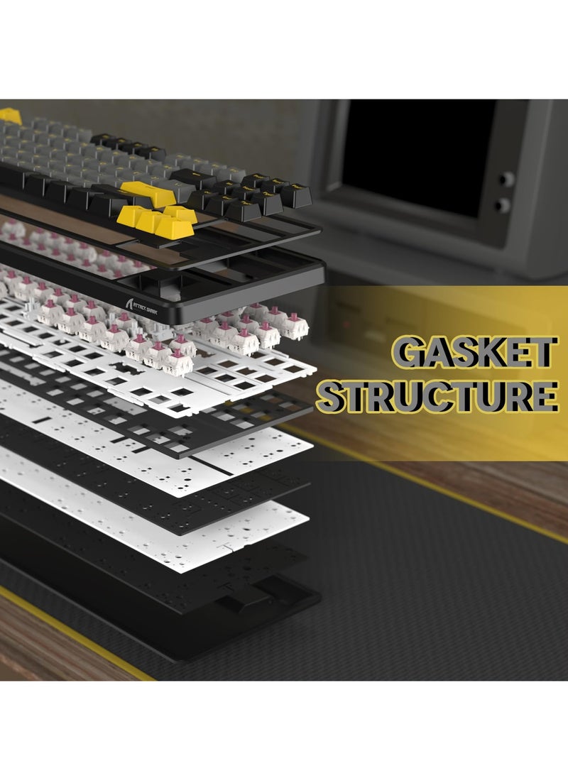 Attack Shark - X87 Wireless Mechanical Gaming Keyboard, Tri-Mode BT/2.4G/Wired Gasket Hot Swappable Custom Keyboard - Image 1