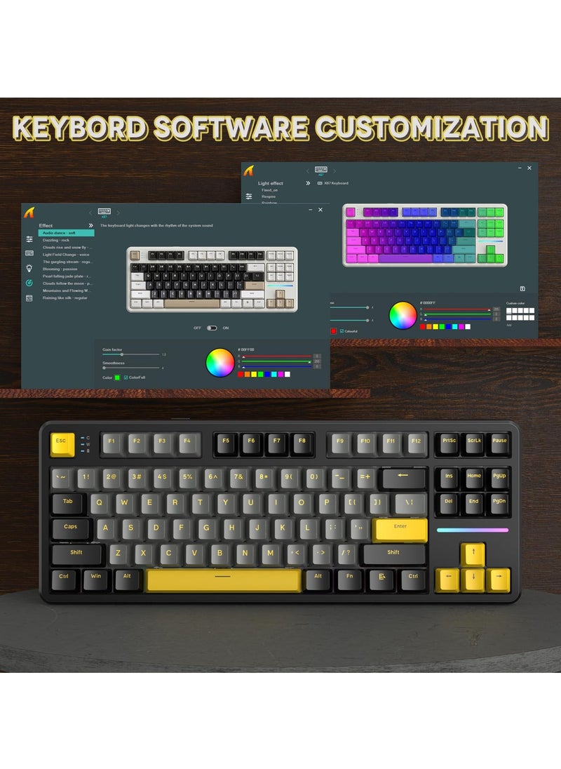 Attack Shark - X87 Wireless Mechanical Gaming Keyboard, Tri-Mode BT/2.4G/Wired Gasket Hot Swappable Custom Keyboard - Image 1