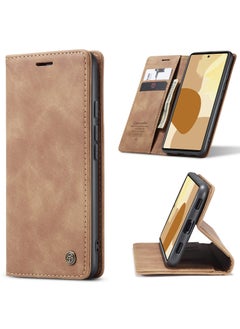 CaseMe CaseMe Google Pixel 6 Pro Case Wallet, for Google Pixel 6 Pro Wallet Case Book Folding Flip Folio Case with Magnetic Kickstand Card Slots Protective Cover - Brown  - Image 1