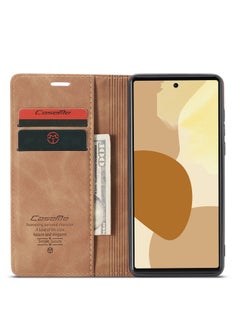 CaseMe CaseMe Google Pixel 6 Pro Case Wallet, for Google Pixel 6 Pro Wallet Case Book Folding Flip Folio Case with Magnetic Kickstand Card Slots Protective Cover - Brown  - Image 4
