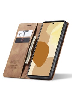 CaseMe CaseMe Google Pixel 6 Pro Case Wallet, for Google Pixel 6 Pro Wallet Case Book Folding Flip Folio Case with Magnetic Kickstand Card Slots Protective Cover - Brown  - Image 5