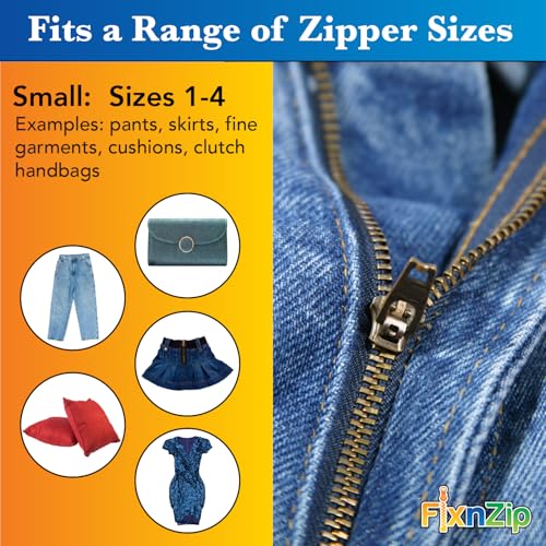 FixnZip (Small, Black Nickel) - See Size Guide -Universal Repair Kit for Dresses, Pants - Zipper Replacement Repair Kit - Instant Zipper Fix - Image 3