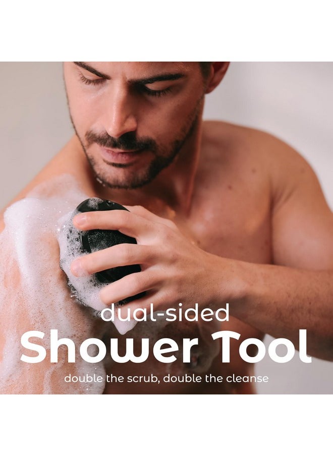 MainBasics - Shower Tool Duo 2-1 Shower Loofah Sponge And Exfoliating Body Scrubber (2 Pack) - Image 1