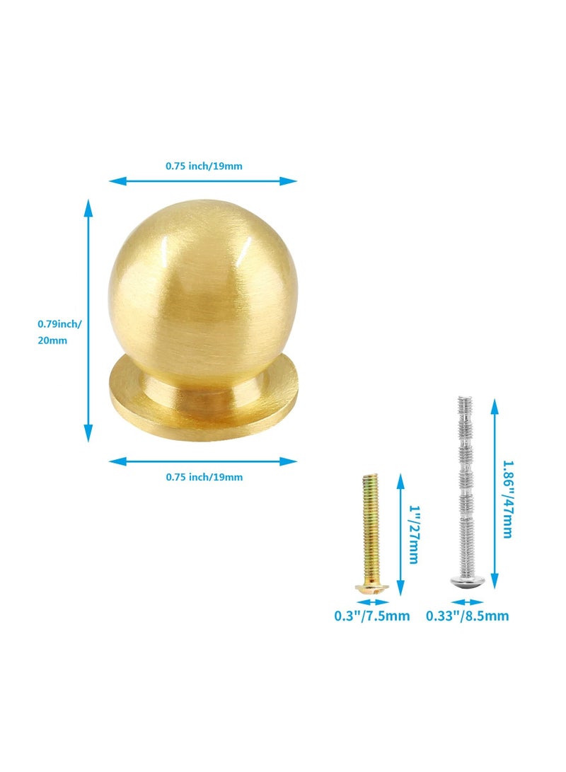 Excefore Solid Brass Cabinet Knobs Round Ball Gold Knobs for Dresser Drawer Modern Kitchen Hardware - Image 3