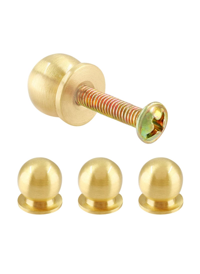 Excefore Solid Brass Cabinet Knobs Round Ball Gold Knobs for Dresser Drawer Modern Kitchen Hardware - Image 1