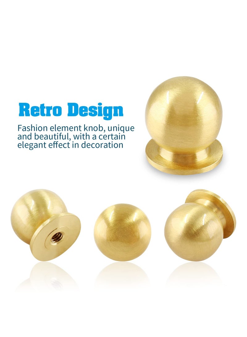 Excefore Solid Brass Cabinet Knobs Round Ball Gold Knobs for Dresser Drawer Modern Kitchen Hardware - Image 2