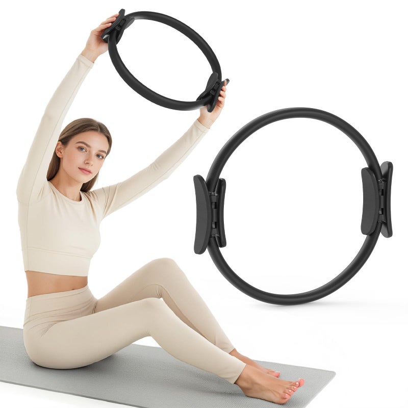 JKSHMYT Pilates Ring Fitness Circle for Women Pilates Equipment 145 Home Magic Exercise Workout Better me Pilates Essentials Starter Set for Beginners Toning Inner Thighs Arms and Core - Image 2