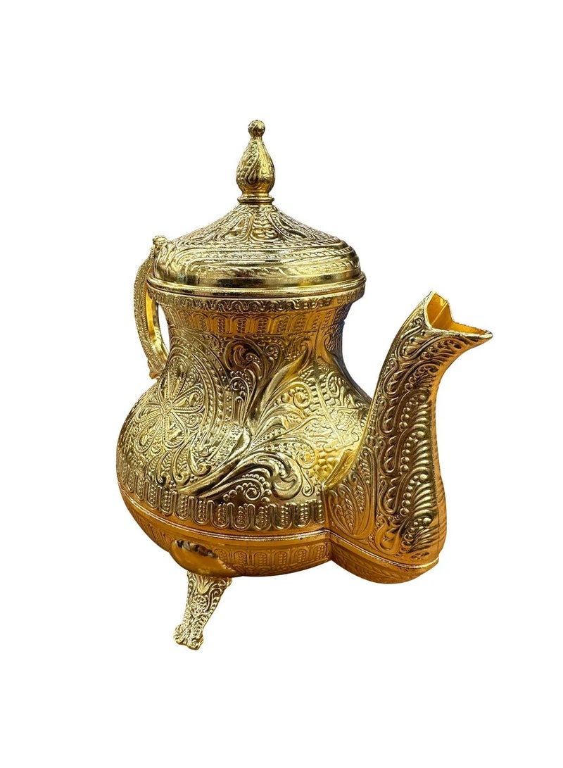 أكار إبريق شاي نحاسي تركي عثماني مطرز يدويًا سعة 0.85 لتر - Image 3