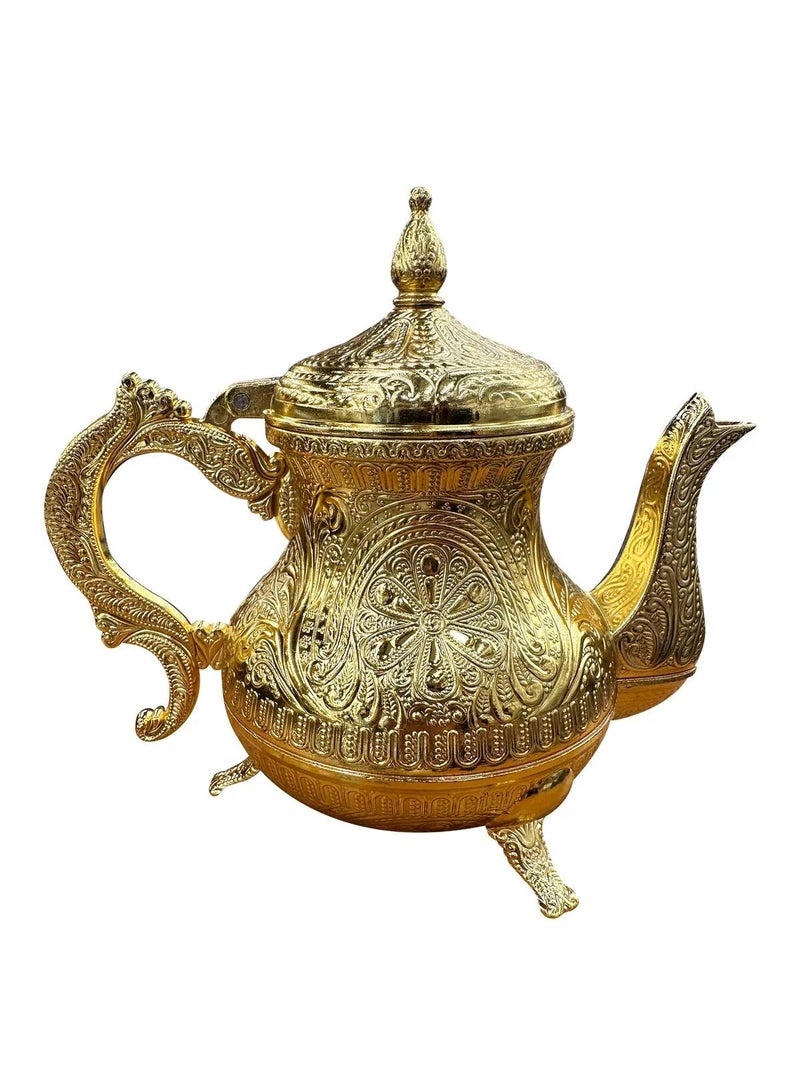 أكار إبريق شاي نحاسي تركي عثماني مطرز يدويًا سعة 0.85 لتر - Image 4