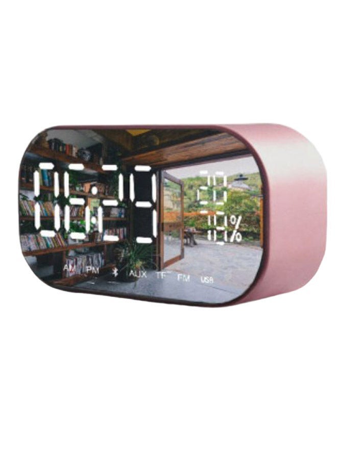 NIBEMINENT Mini Alarm Clock Bluetooth Wireless Speaker Rose Gold 