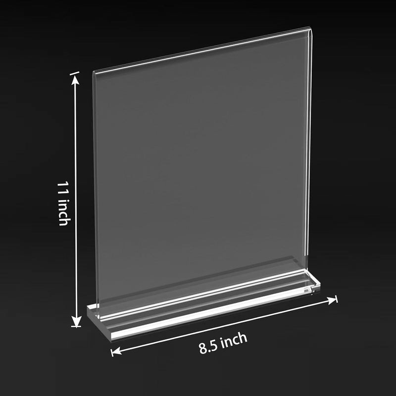 Inggix Acrylic Sign Holder 8.5 x 11 Clear Table Signs Stand, Double Sided T Shape Flyer Holder Plastic for Picture Paper Card Holder for Mall Office Home Store Restaurant - Image 3