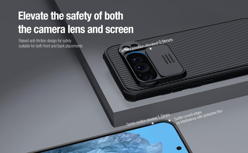 Beauenty For Google Pixel 9 Pro Xl Phone Case With Slide Camera Cover Slim Protective Cover Black - Image 4