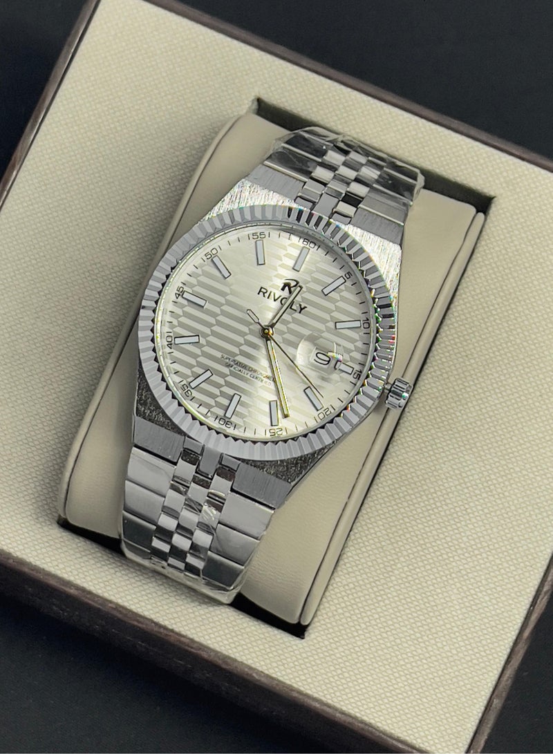 RR Modern Men's Watch With Date Stainless Steel