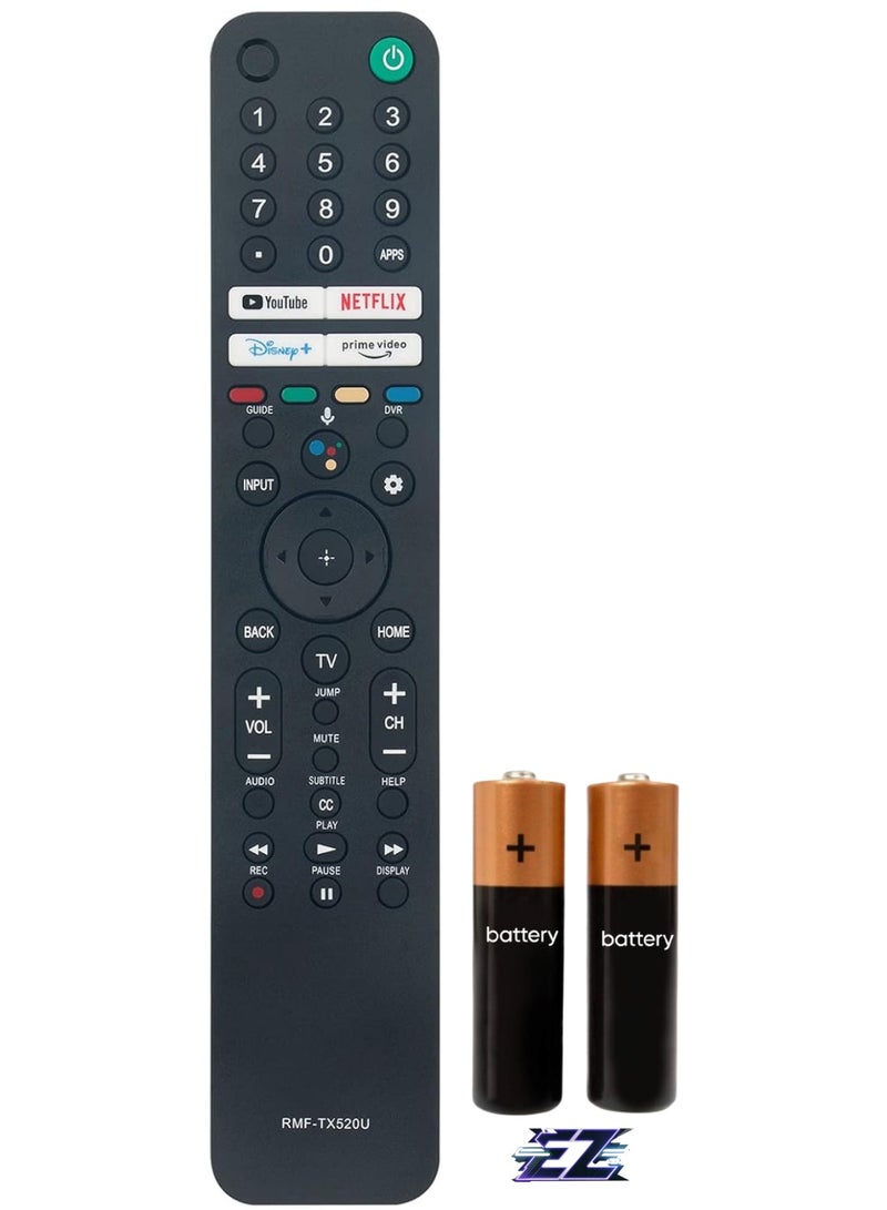 ELTRAZONE Replacement Voice Remote Control Fit for Sony TV with Short Key YouTube Netflix Disney+ Prime Video KD-85X91J KD-65X80CJ KD-75X80CJ XR65A80J KD43X80J KD50X80J KD-43X80J KD-50X80J with battery  - Image 1