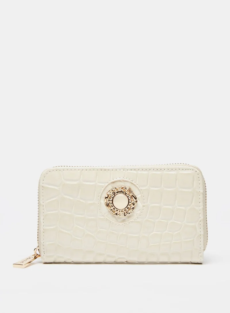 Flora Bella Quilted Zip Around Wallet with Metal Accent