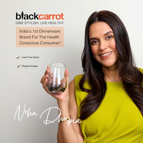BLACKCARROT Water Glasses Set of 6 | 390 ML Black Drinking Glasses| Ideal for Juices, Cold Drinks, Smoothies - Image 5