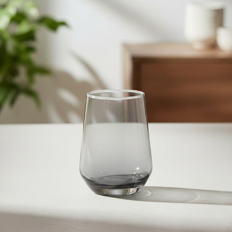 BLACKCARROT Water Glasses Set of 6 | 390 ML Black Drinking Glasses| Ideal for Juices, Cold Drinks, Smoothies - Image 3