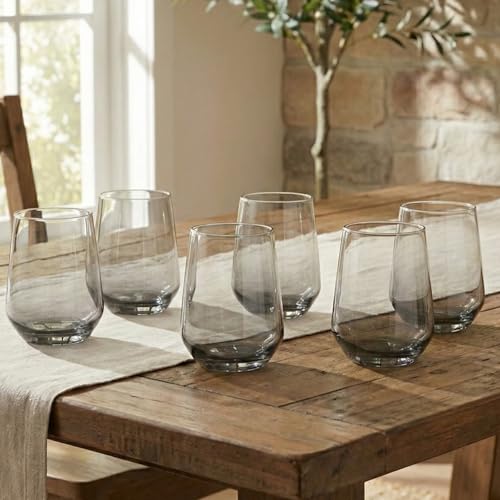 BLACKCARROT Water Glasses Set of 6 | 390 ML Black Drinking Glasses| Ideal for Juices, Cold Drinks, Smoothies - Image 4