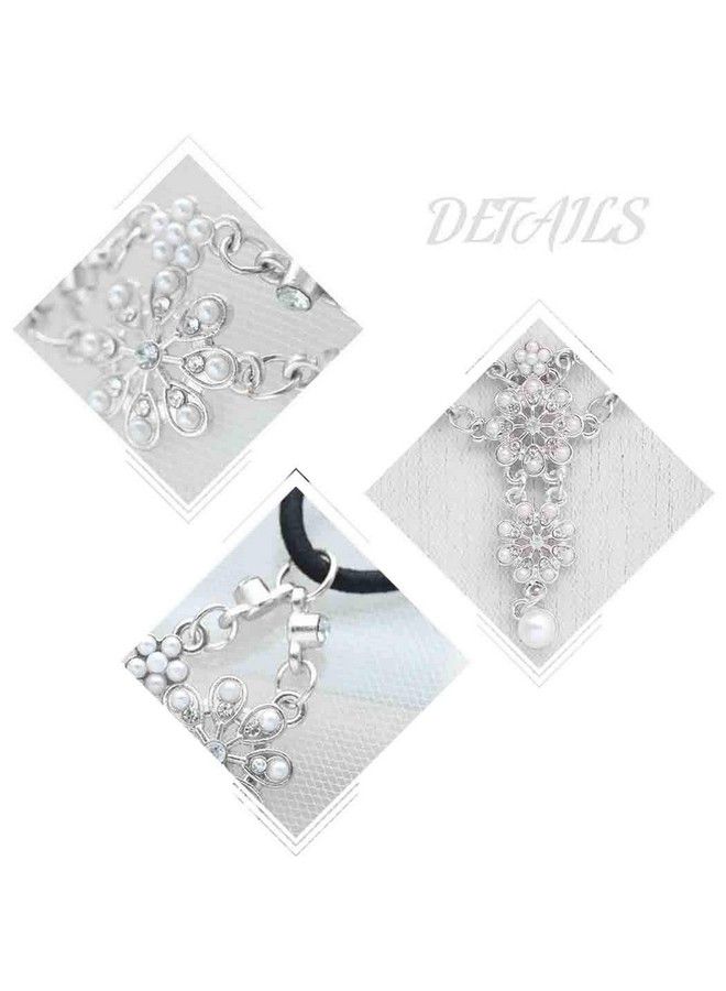 Unsutuo Hair Jewelry Head Chain Wedding Bohemian Floral Headband Elastic For Women And Girls… (Silver) - Image 4