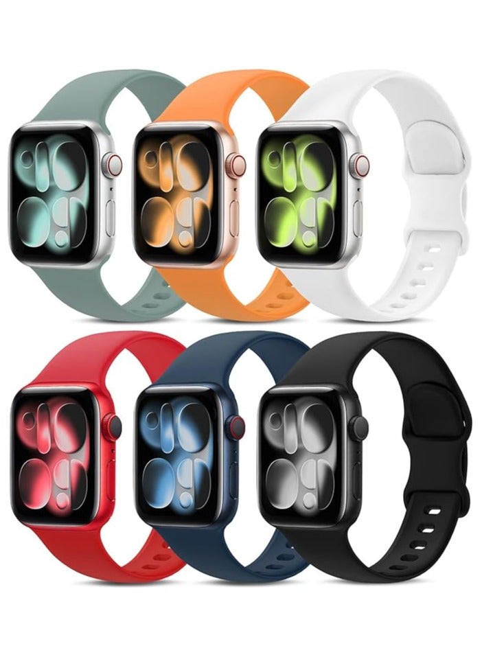 أحزمة رياضية متوافقة مع سوار ساعة Apple مقاس 38 مم 40 مم 41 مم، أساور معصم مقاومة للماء من السيليكون الناعم متوافقة مع iWatch Apple Watch Series 7 6 5 4 3 2 1 SE للنساء والرجال - Image 1