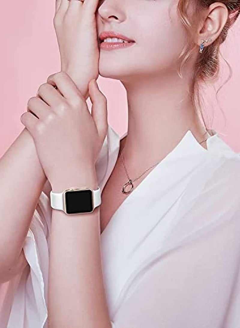 Sport Bands Compatible with Apple Watch Band 38mm 40mm 41mm 42mm（Series 11/10） ,Soft Silicone Waterproof Strap Wristbands Compatible with iWatch Apple Watch Series 11 10 7 6 5 4 3 2 1 SE Women Men - Image 4